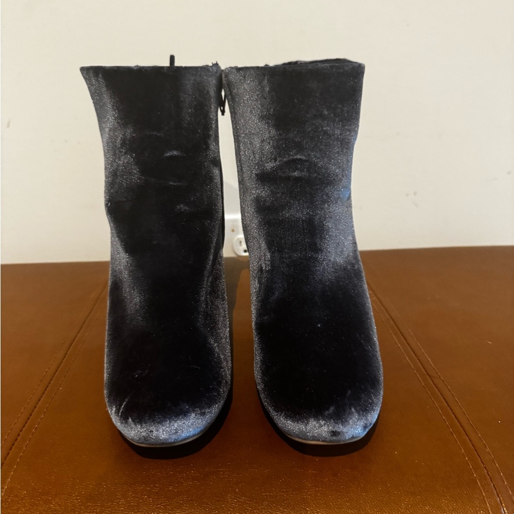 Old Navy Black Velvet Ankle Booties
